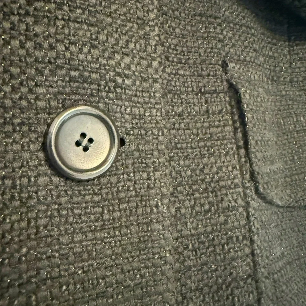 Theory S “Gessa tweed” GUC wool/cotton Black Textured Blazer w/ metallic thread - Picture 10 of 11